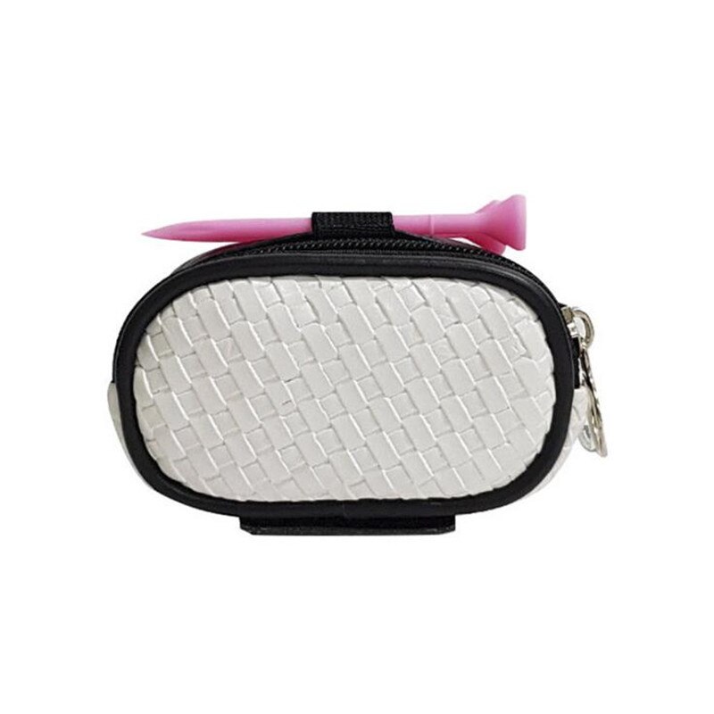 Bolsas pequeñas de pelota de Golf con cremallera para hombre y mujer, conjunto de camisetas con bolas, bolsas de Golf de PU encantadoras, riñonera portátil, 2 colores: white
