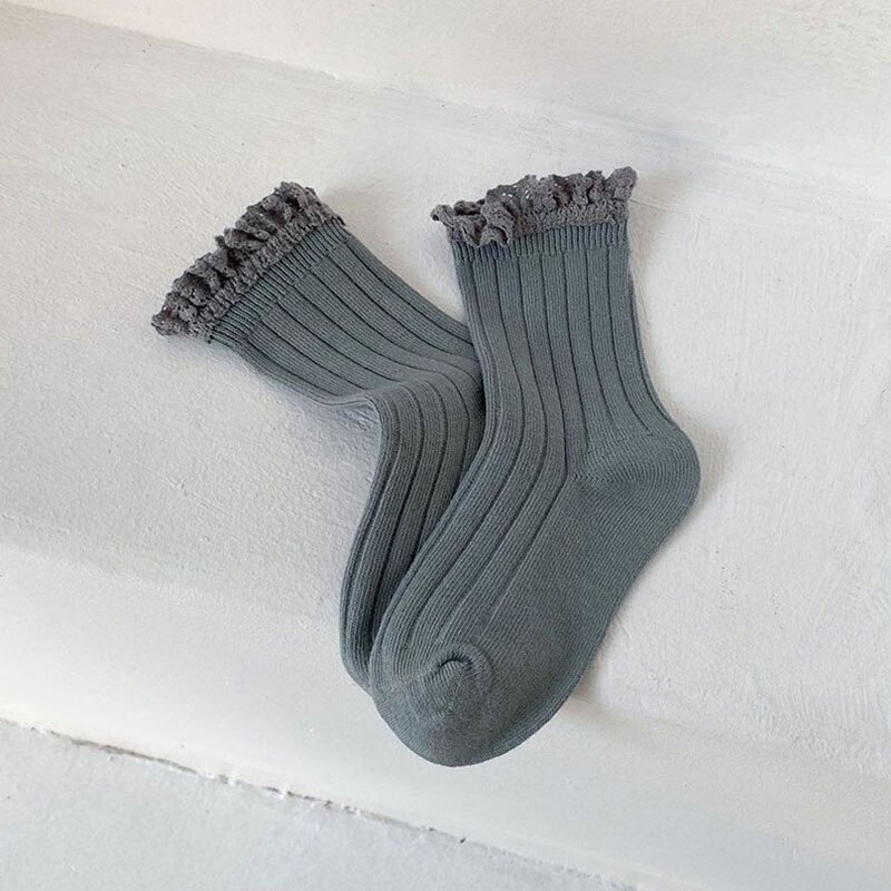 MILANCEL Frühling Neue Mädchen Socken Feste Koreanische Pilz Eisstockschießen Socken: khaki Grün