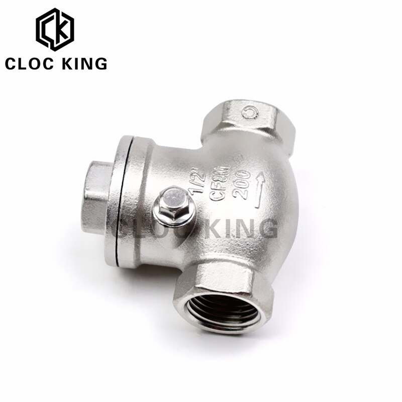 Válvula antirretorno horizontal de boca de alambre de acero inoxidable DN15-DN50, válvula de retención oscilante de rosca hembra de acero inoxidable 1/2 de 304 &quot; - 2&quot;