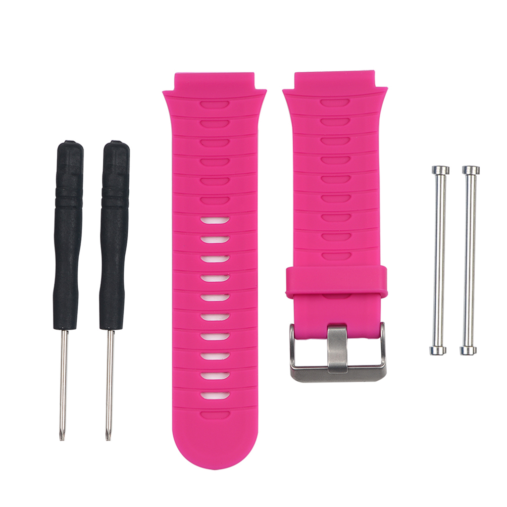 Colorful Silicone Wrist Strap Band for Garmin Forerunner 920XT Strap with Original Srews+Utility Knife Smart Watch Wristband: Hot pink