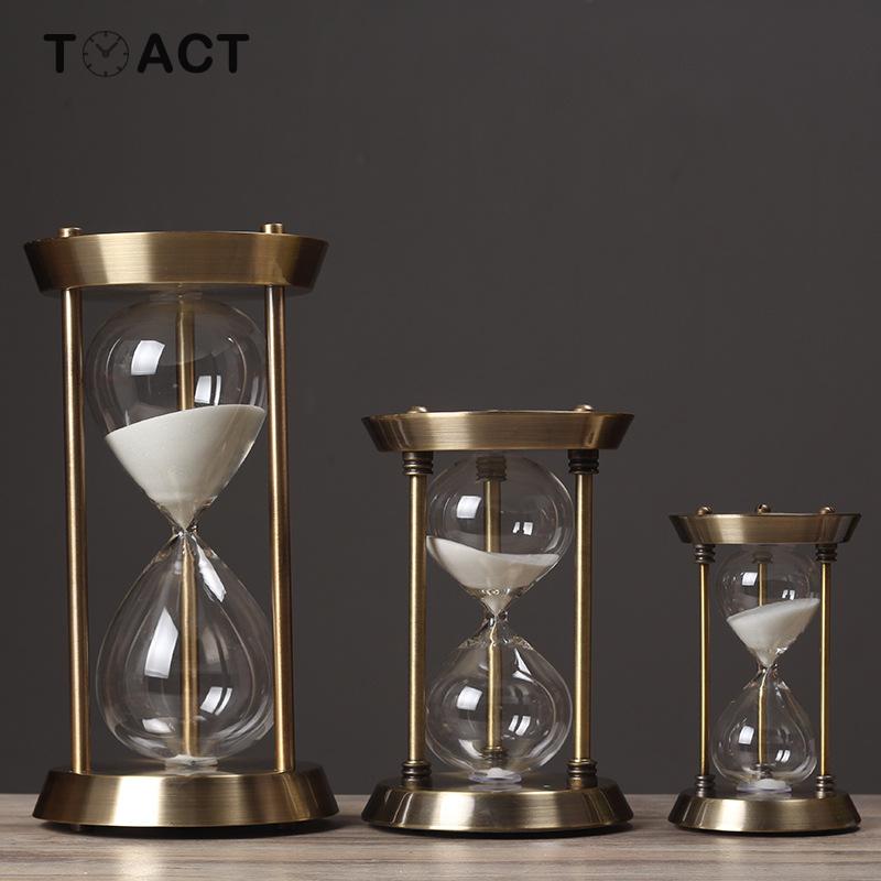 Retro metal timeglas sand timer metal timeglas sand timer glas timer sandglas en times glas vintage stueindretning