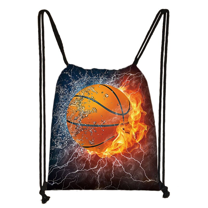 Basketbally Druck Rucksack Frauen Männer Rucksack Jungen Mädchen Lagerung Taschen für Reise weicher Ball Kordelzug Schuhe Halfter Buch Tasche: skdbasket04cw