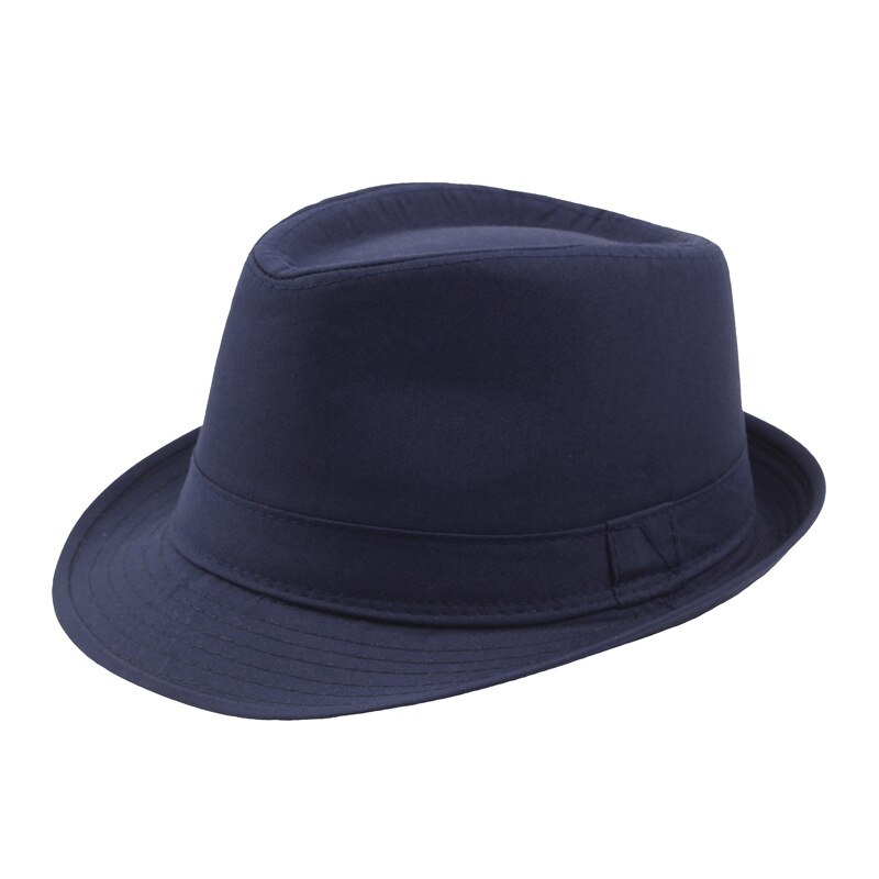 Sombrero de Jazz de Color sólido para hombre, paño al aire libre, para escenario, primavera y verano: Navy