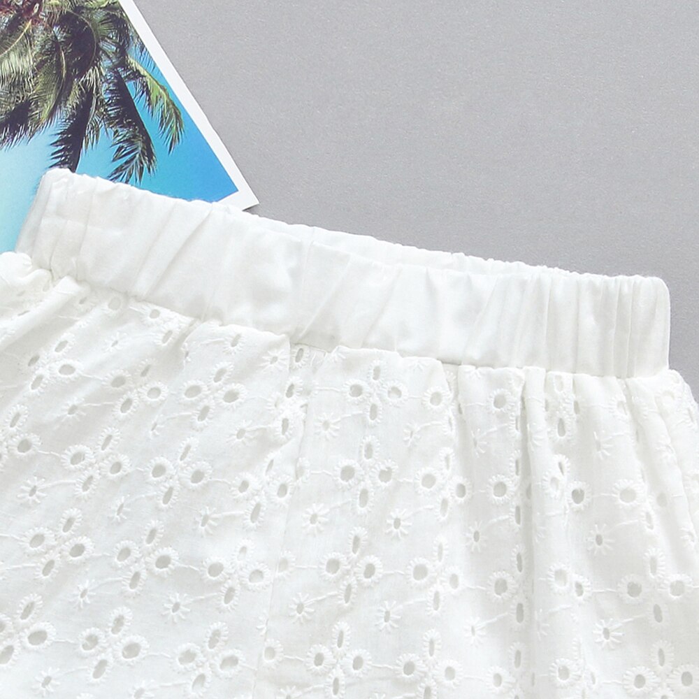 PatPat – short en dentelle blanche pour bébé fille, vêtement pour tout-petit