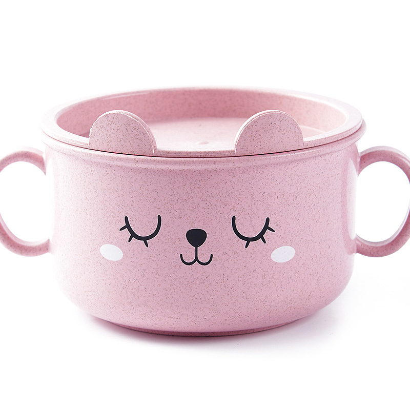 Platos de bambú con dibujos animados para bebé, Mantel Individual con contenedor de comida, tazón de alimentación infantil, vajilla de 3 colores para niños NBB0326