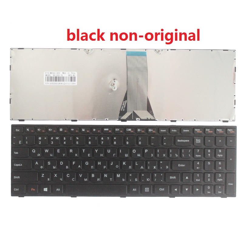 Russe RU Clavier d&#39;ordinateur portable POUR LENOVO B50-30 B50-45 B50-70 B50-80 Z50-70 Z50-70A Z50-75 Z50-80E Z51-70 Z51-70A T6G1: non-original black