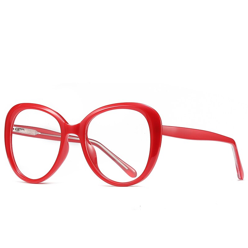 Blue Light Blocking Glasses Frame for Women Eyewear Prescription Eyeglasses Full Rim Spectacles UV400: Red