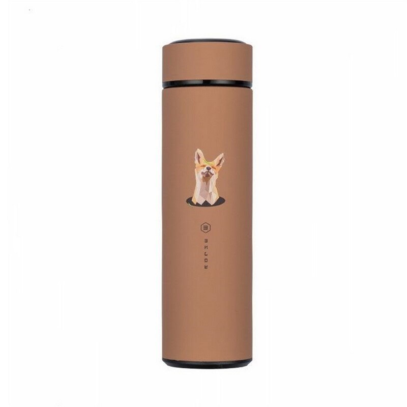 480Ml Geïsoleerde Reismok Thermos Dubbelwandige Roestvrijstalen Thermosflessen Thermos Cup Koffie Thee Melk Water Fles ^ 1: animal brown