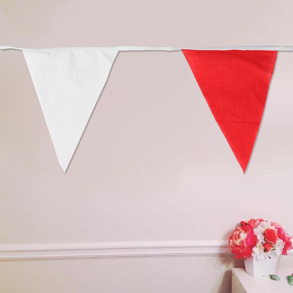 Bunting Banner Red and White Alternating Flags Bunting Party Decoration 20 Flags 10 Metres Wedding Birthday Party