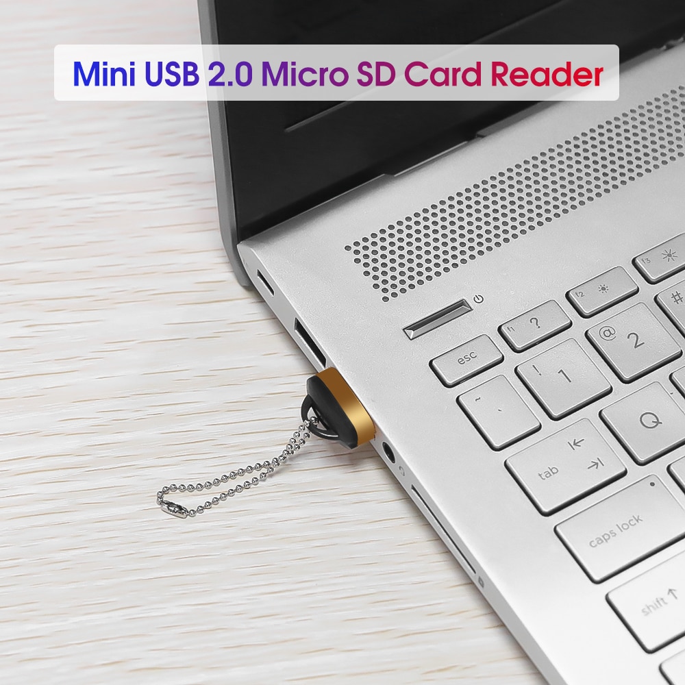 Mini lector de tarjetas USB 2,0 con tapa de plástico, llavero de alta velocidad, tarjeta de memoria Micro SD TF portátil para PC, portátil, cámara de teléfono