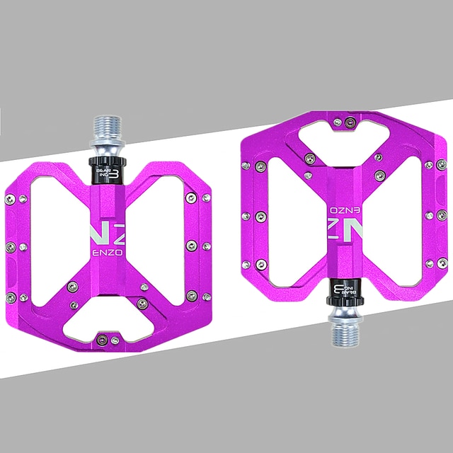 Ultraleicht ENZO Mountainbike Pedal Versiegelt 3 Lagerbier Straße Radfahren CNC Aluminium Legierung Eloxieren Flache Breite Mtb Fahrrad Pedale: NEZO Violett