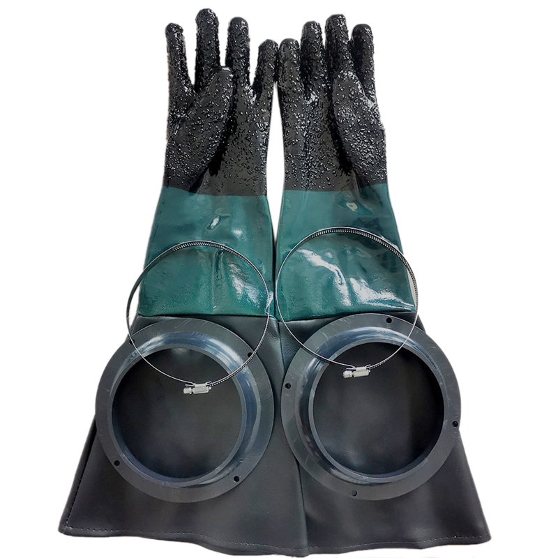 Sandblasting Gloves SandBlaster Parts 60cm with O Rings for Sandblast Cabinet: Default Title