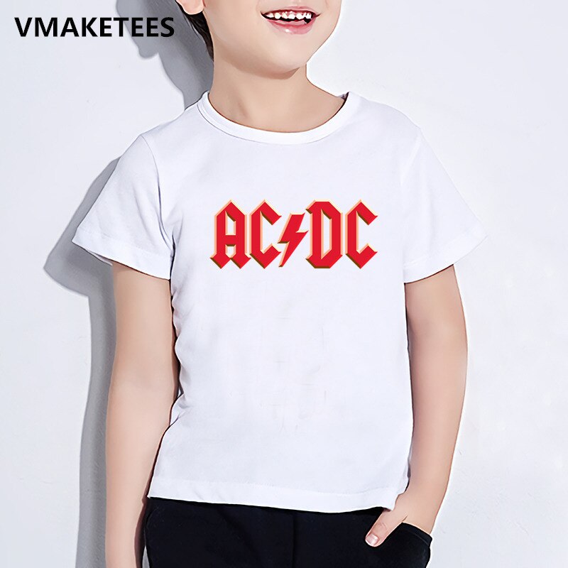 Kids Zomer Korte Mouw Meisjes & Jongens T-shirt Kinderen Ac/Dc Brief Print T-shirt Hip Hop Mode Casual baby Kleding, ooo2219: ooo2219B / 7T