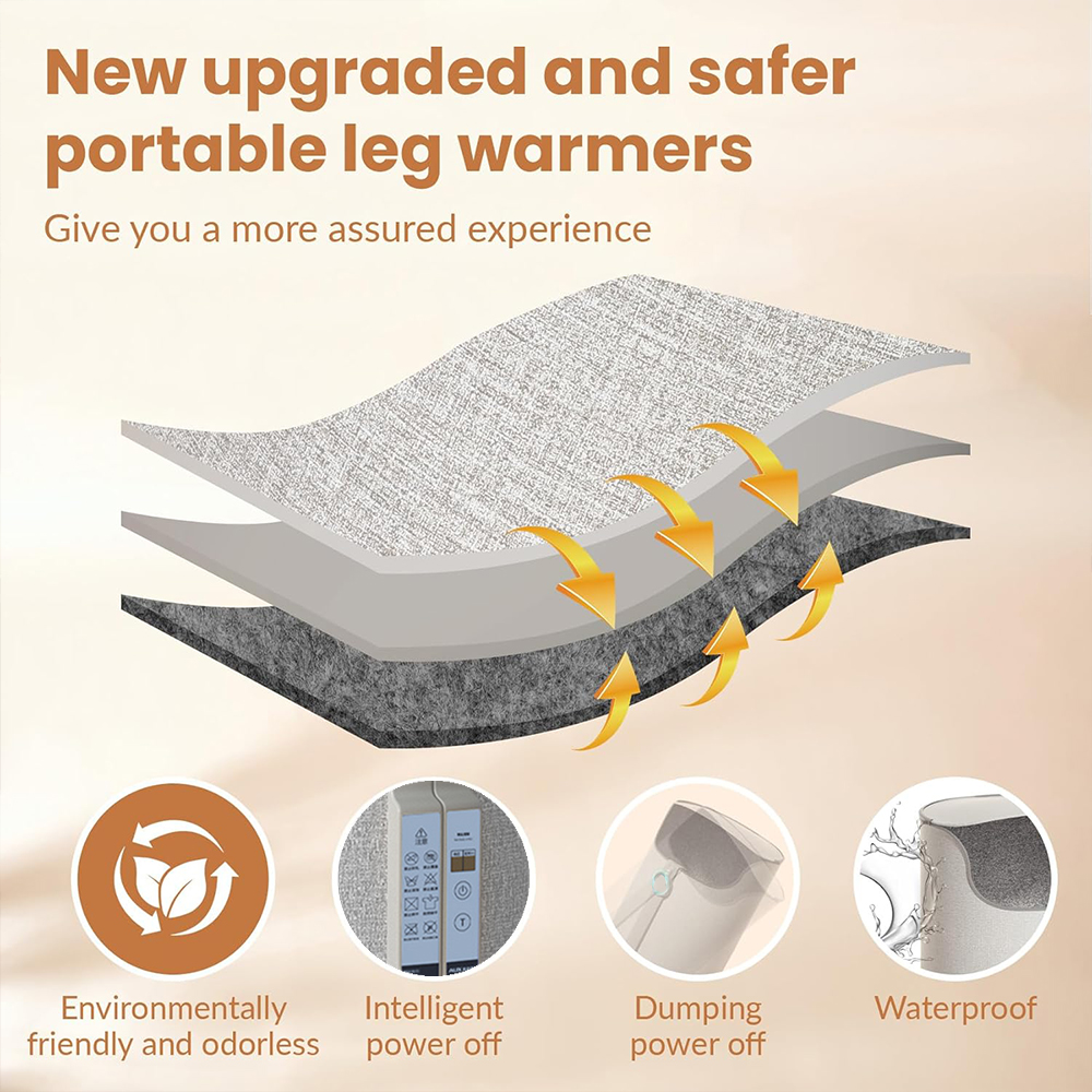Calentador de pies eléctrico plegable, cojín de invierno, termostato ajustable portátil, calentador de pies para el hogar, oficina, pies, piernas calentadas, cálidas