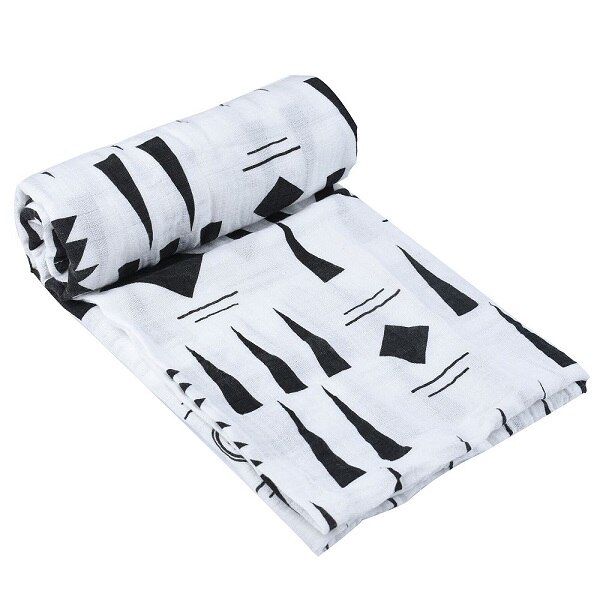 Baby produFlamingo Organic Baby Swaddle Muslin Bamboo Cotton Baby Blanket Diapers Envelope For Discharge Newborns Wrap Bedding: SJ0027