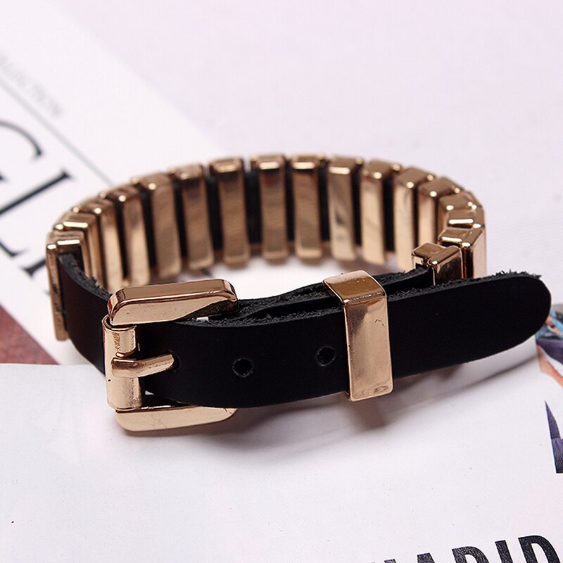 [XITAO] Europe Women Solid Color Metal PU Bracelets Female Accessories GWY1835