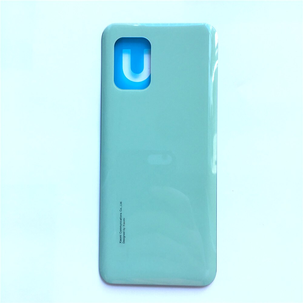 Voor Xiaomi Mi 10 Lite Batterij Cover Deur Terug Glas Mi10 Lite 5G Achter Behuizing Deur Case Batterij Cover vervangende Onderdelen: Light Blue