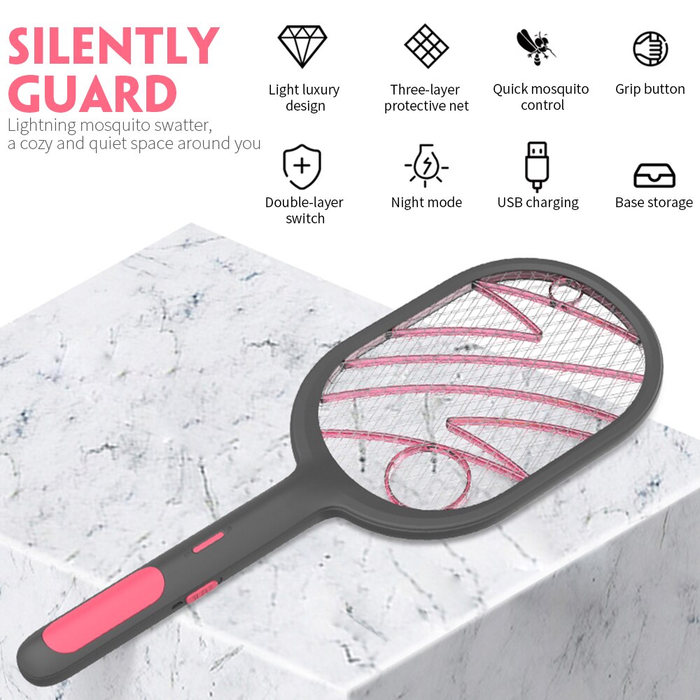 Mosquito Lamp 500 185mm USB Charging Trap Control Mosquito Lamp 500 185mm USB Charging Flyswatter