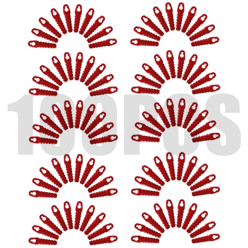 Universal 100pcs Plastic Mower Cutting Blades Grass Trimmer Blades 10*5mm Fits Lawnmower Mower Head Strimmer: 100 pcs