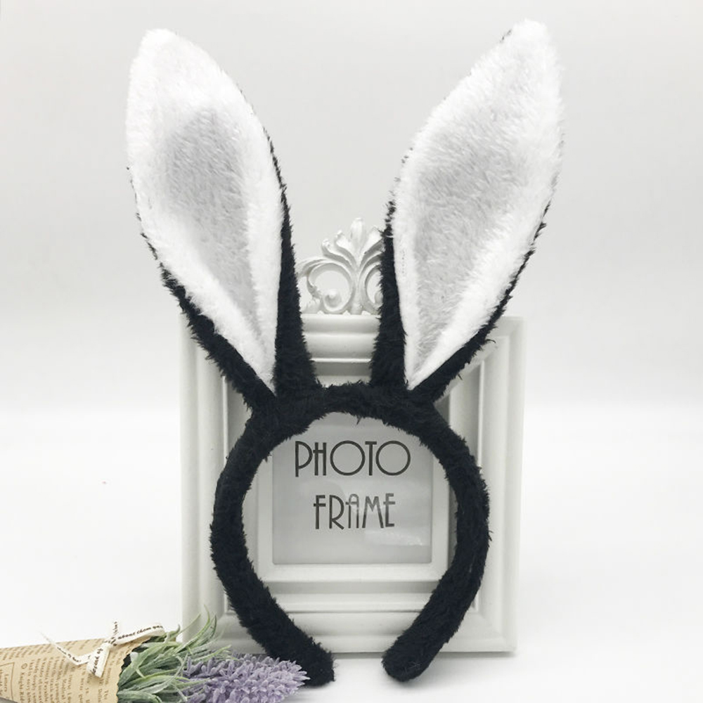 Diadema con Orejas de conejo de Pascua, aro para el pelo con Orejas de conejo de peluche, decoraciones para , diademas para adultos de Pascua, suministros para de Cosplay para niñas: Azul oscuro