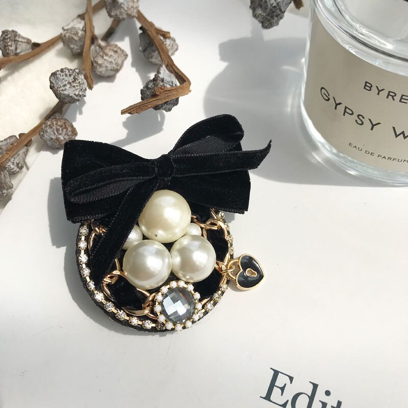 Beroemde Luxe Parel Broche Sieraden Bloemen Reversspeldjes 5 Parels Broches Boog Stof Sieraden Voor Vrouwen: Style 7