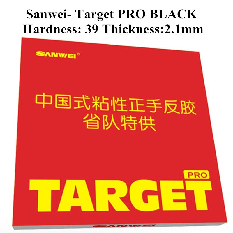 Gomma da ping-pong da ping-pong pips-in di Sanwei TARGET con spugna: Black