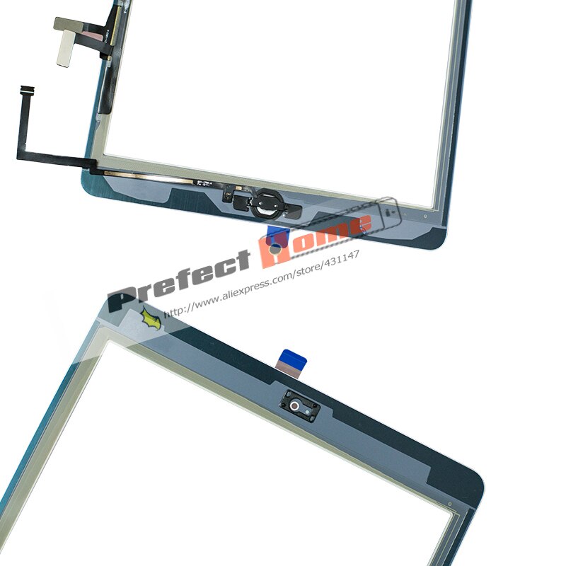 Voor Ipad Air1 1st Touch Screen Digitizer Glas A1474 A1475 A1476 Met Home Button,Camera Houder, Lijm, tool Kit + Gehard Glas