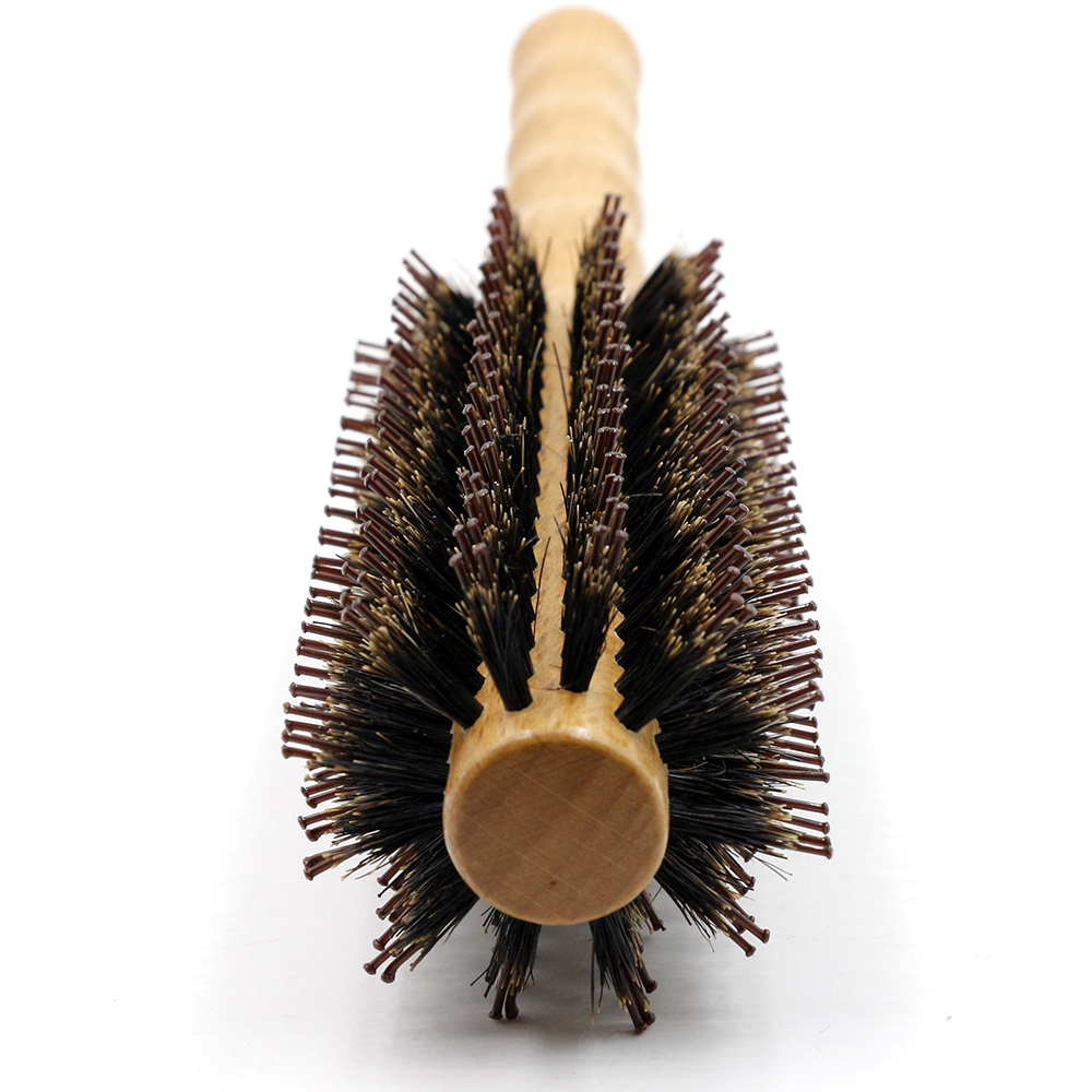 Vildsvinehår rund træbørste hår glatning og krølling kam til frisør værktøj 3 størrelser tilgængelige