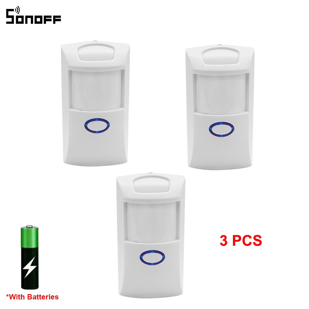 PIR2 Motion Sensor With Battery Wireless PIR Alarm Motion Sensor Detector 433Mh RF Work With SONOFF RF BridgeR2: 3PCS PIR2
