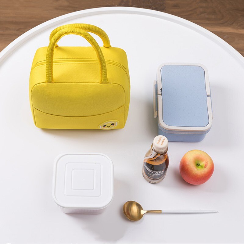 PURDORED 1 Pc Candy Color Lunch Bag for Women Waterproof Oxford Food Picnic Fresh Bento Food Pouch Insulated Student Cooler Bags