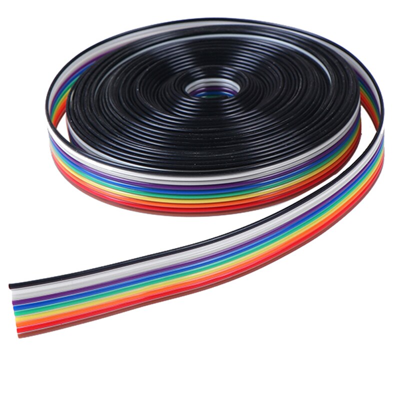 5m Ribbon Cable 10WAY Flat Color Rainbow Ribbon Cable Wire Rainbow Cable 10P Ribbon Cable 28AWG: 5M