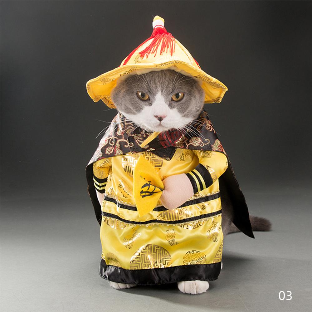 Roliga kattkläder pirat kostym kläder för katt kostym kläder corsair halloween kläder klä ut katt fest kostym kostym: Kejsare / S