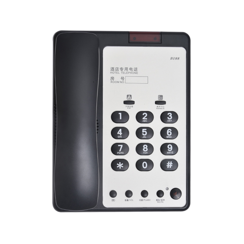 Desktop Corded Telephone, Wired Landline Phone for Home/Hotel/Office, Adjustable Volume, 2 Fast Dial Buttons, Handsfree Call