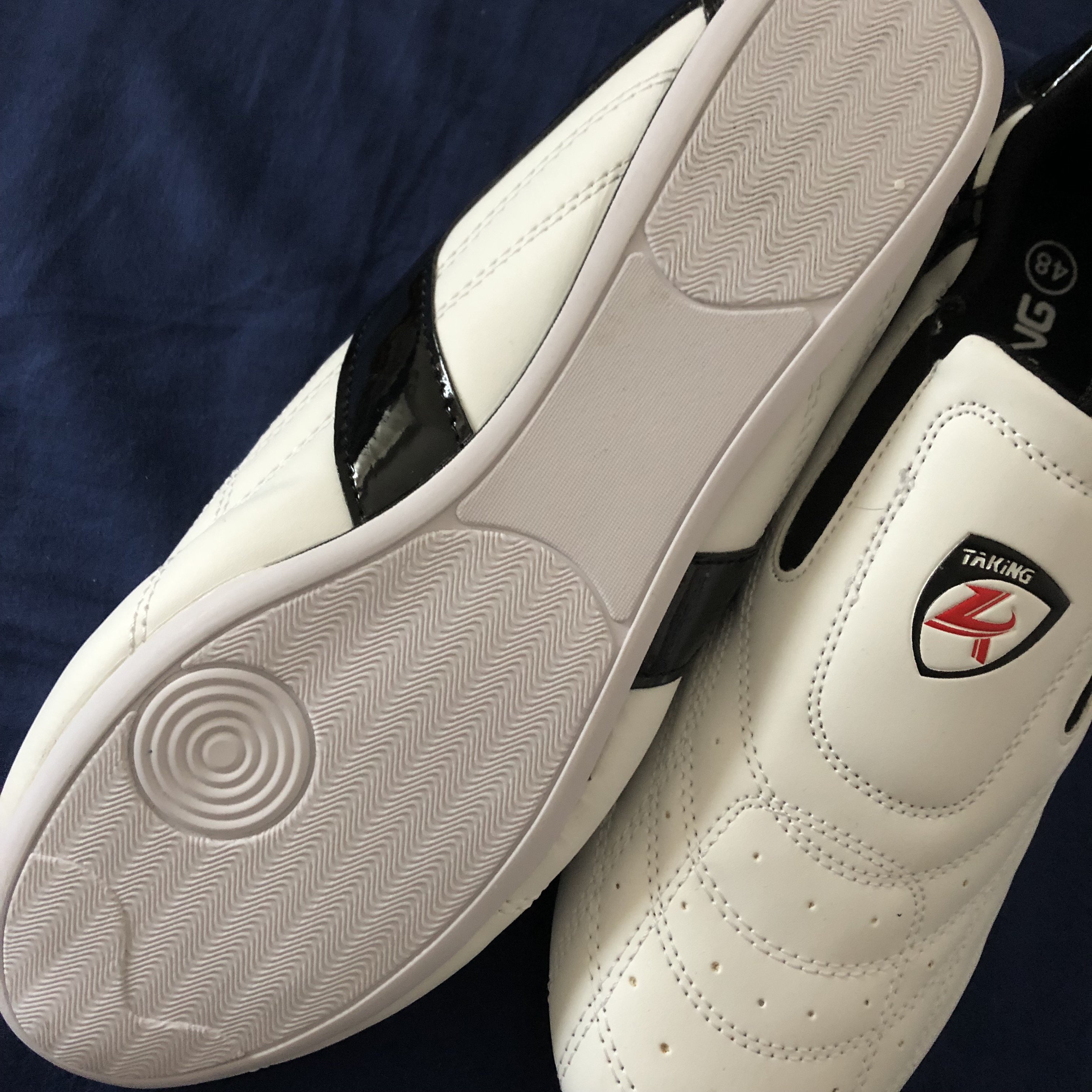 Euro størrelse 26-48 børn taekwondo sko pu åndbare voksne træningssko ægte tae kwon do zapatos ingen slips små store yards