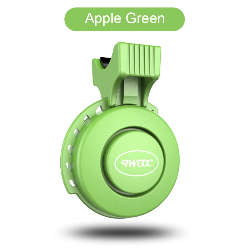 Bocina eléctrica de ciclismo recargable por USB, manillar resistente al agua de 120dB, sonido de alarma para bicicleta de montaña y carretera, accesorios para ciclismo: Green