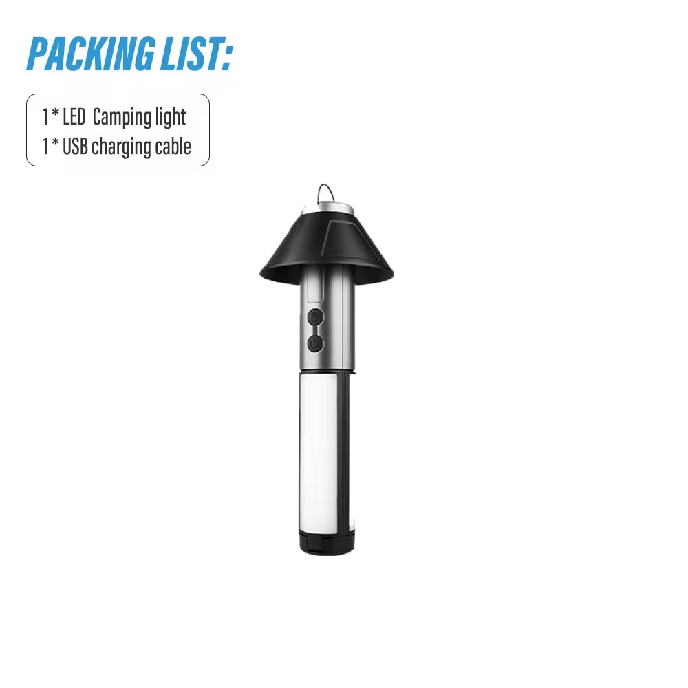Multi-functional Camping Light 2 in 1 USB Rechargeable Camping Lantern\Flashlight with Hook Outdoor Emergency Camping Lamp: Default Title