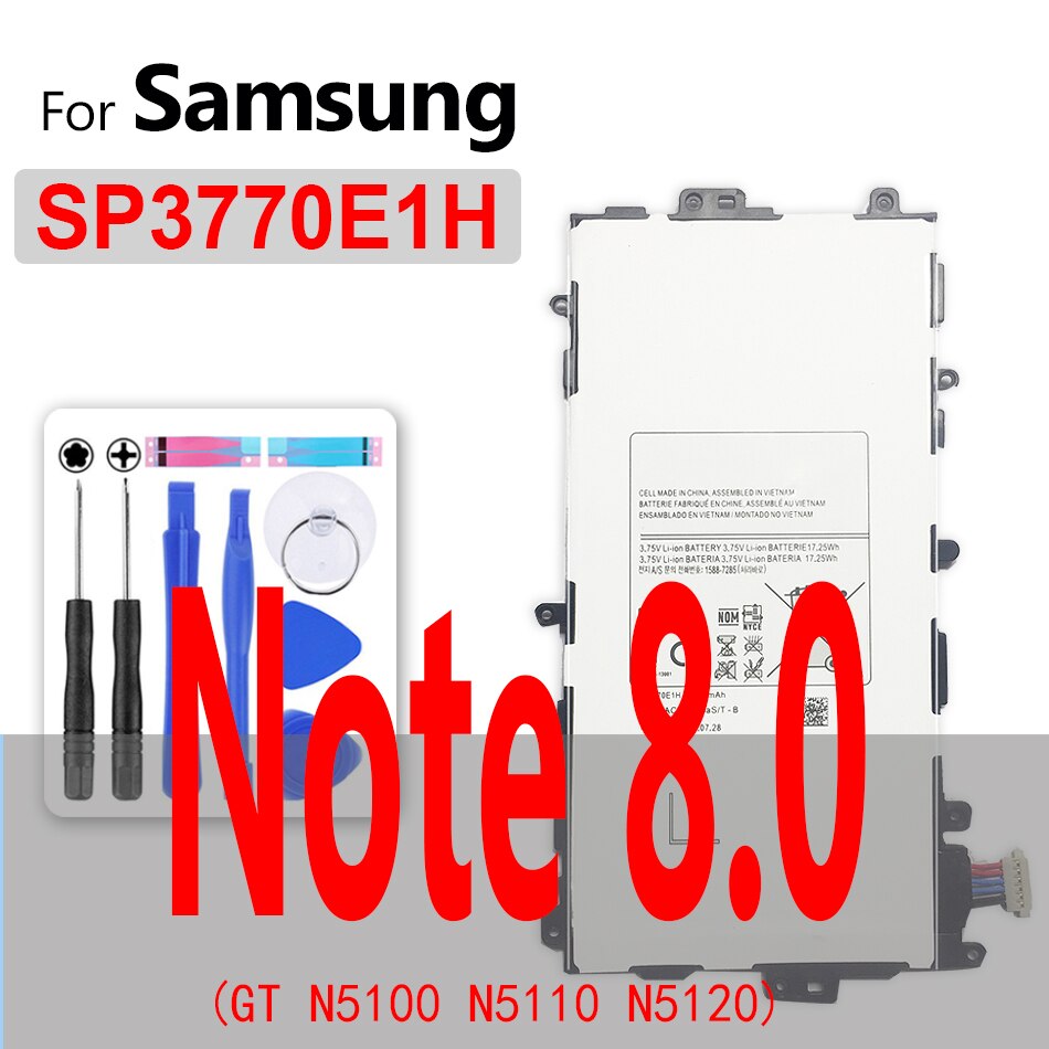 Batterie Für Samsung Galaxy Note 8,0 10,1 12,2 Pro/Tab S S2 S3 Edition SM P600 T801 T805 T700 t719C P5110 P5120 T810 P605 P607: SP3770E1H