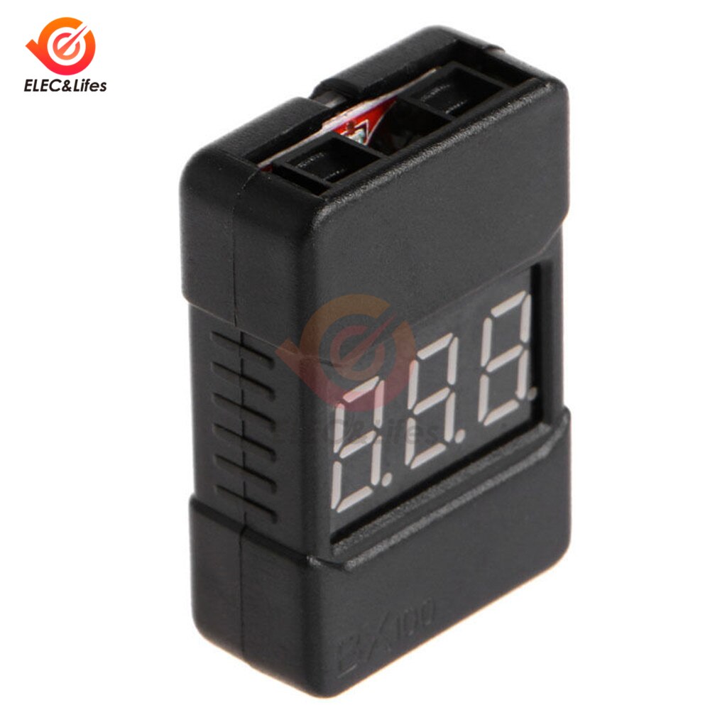 BX100 1-8S Lipo Battery Voltage Tester/Low Voltage Alarm Buzzer Dual Channel Luidsprekers