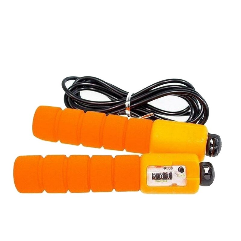 Professionele Volwassen Springtouwen Met Teller Sport Fitness Verstelbare Snelle Snelheid Tellen Sprong Overslaan Rope Skipping Draad Touwen: Oranje