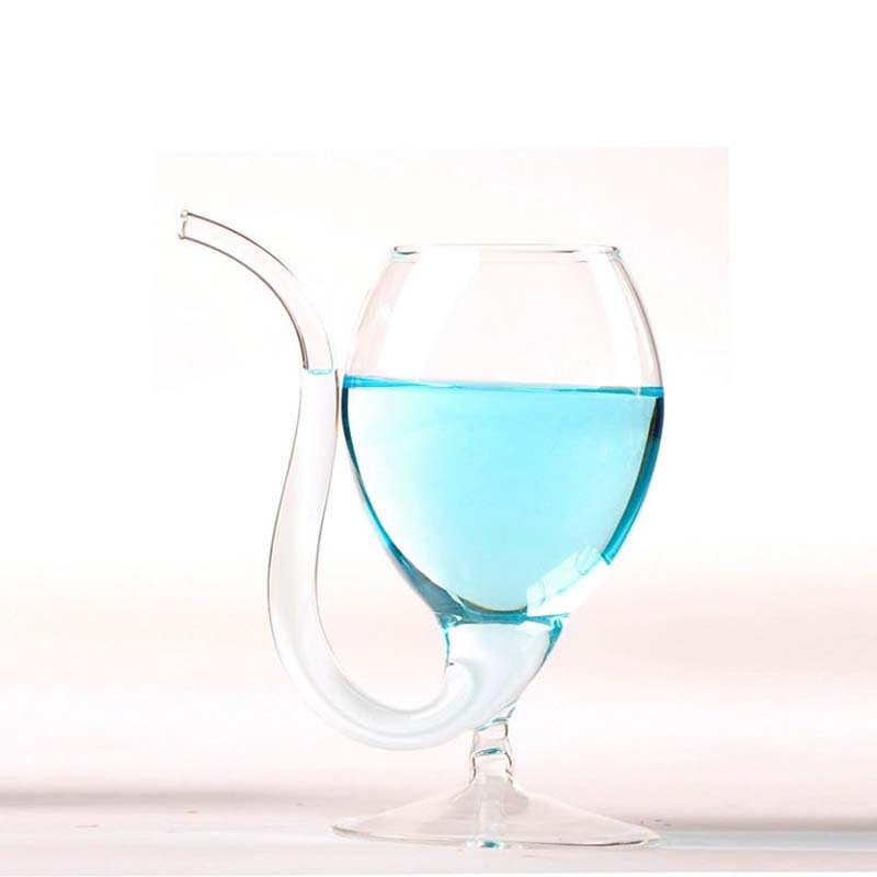 Vampire 250ml transparent vinglas med sugrör nyhet halm vinglas yizi