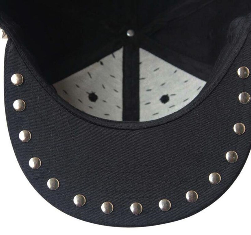 Hip hop Punk Rock Hats Spike Studs Rivets Snapback Caps Men Spring and Autumn Fitted Baseball Caps