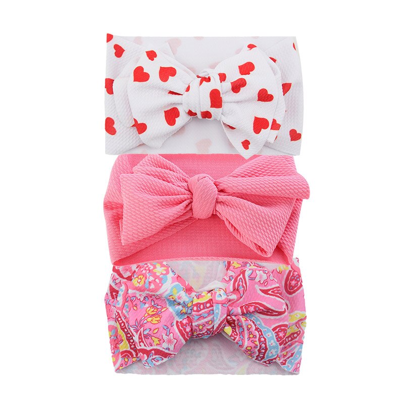 3Pcs/Set Cute Big Bowknot Baby Headband Flower Dot Elastic Baby Girl Hair Bands For Newborn Infant Baby Hair Accessories