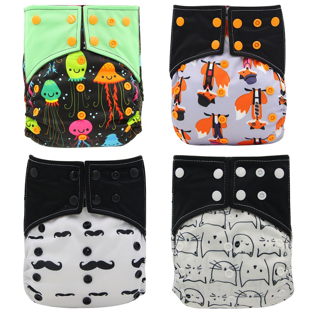 4PCS/Pack Washable AI2 Cloth Diapers Bamboo Charcoal Inner Baby Diaper Cover Washable Reusable Pocket Diaper Baby Nappies: 81(AI2)