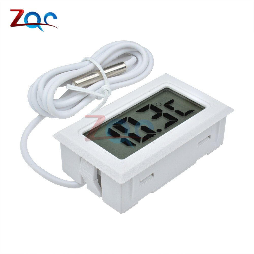 Mini Digital LCD Probe Fridge Freezer Thermometer Sensor Thermometer Thermograph For Aquarium Refrigerator Kit Chen Bar Use: White With Cable