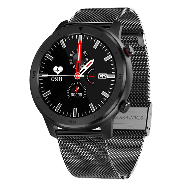 MAFAM DT78 Smart Watch Men Heart Rate Blood Pressure Oxygen Monitor Ip68 Waterproof Multiple Languages Sport Fitness Tracker: Black Steel