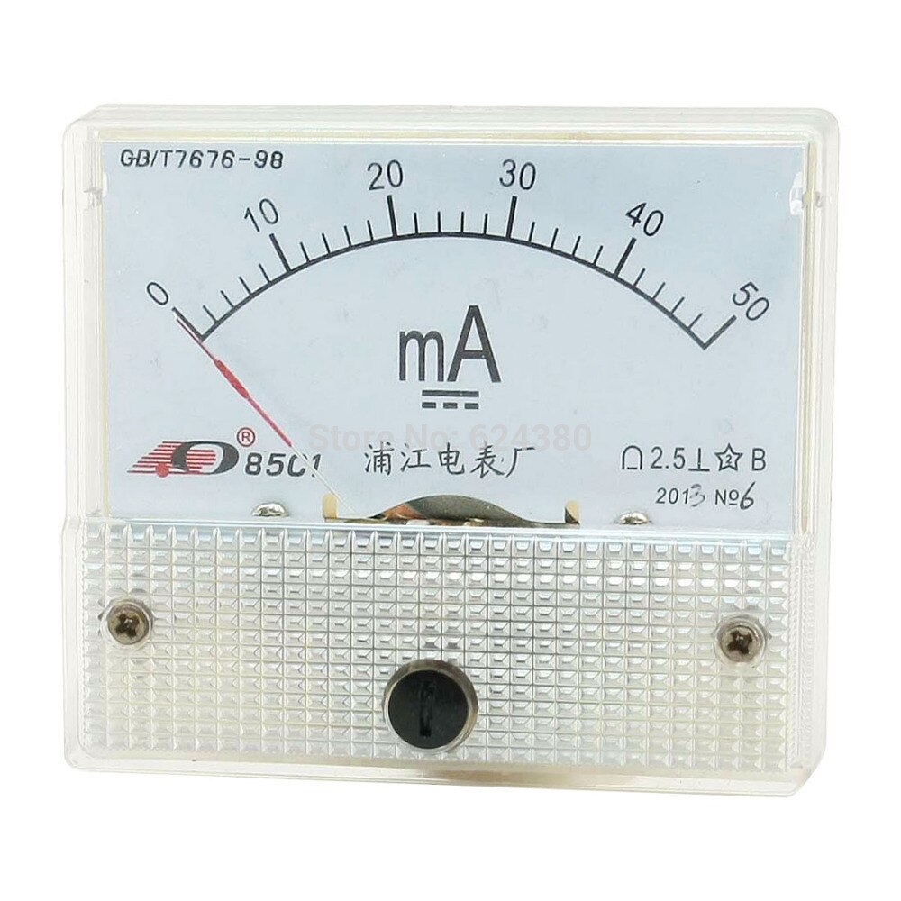 DC 0-50mA 50mA Analog Ammeter Panel AMP Current Meter Gauge 85L1 Amperemeter