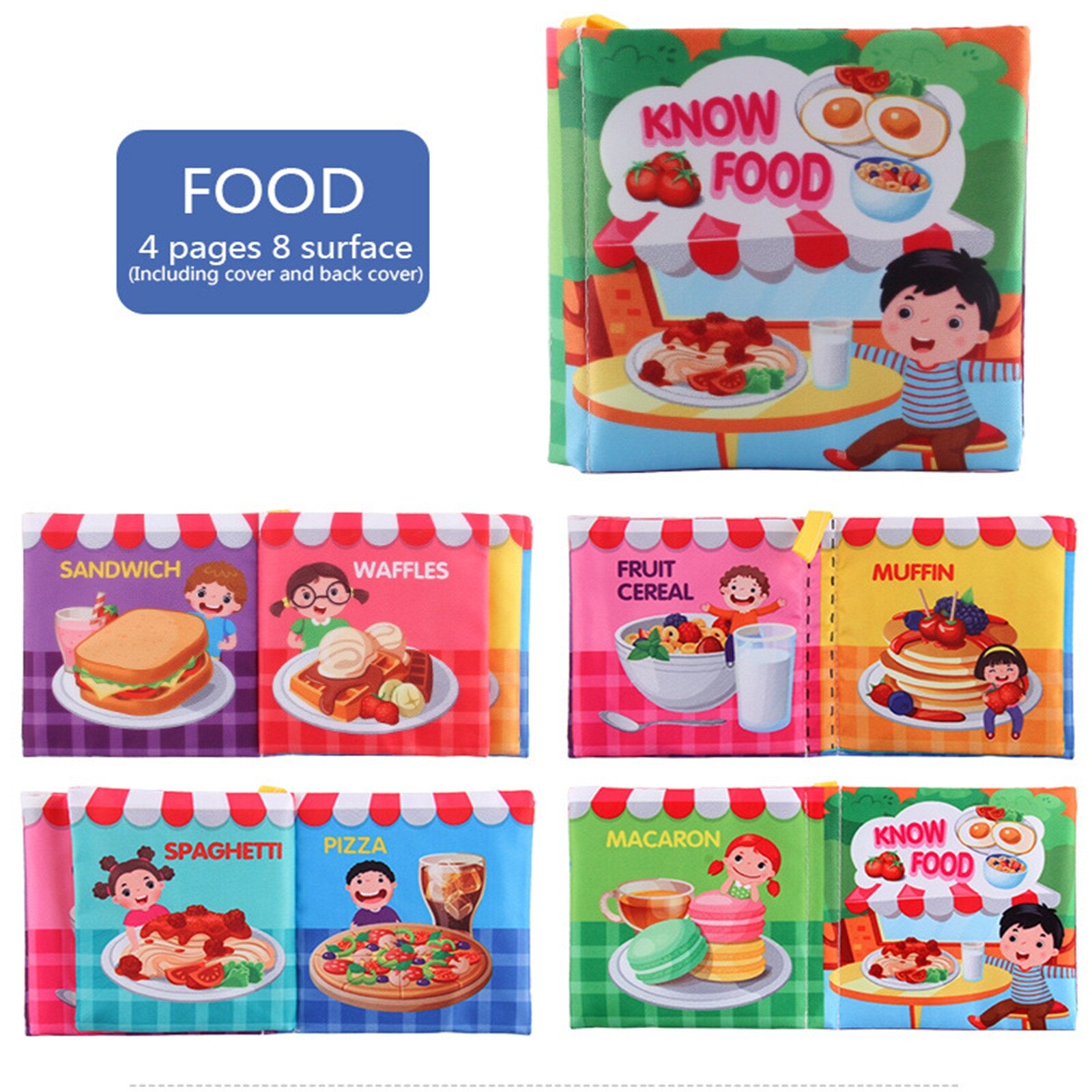 essen Weichen Baby Intelligenz Entwicklung Bild Lernen Drei-dimensionale Tuch Buch Stoff Kleinkind Baby Buch Frühstück Spielzeug: C