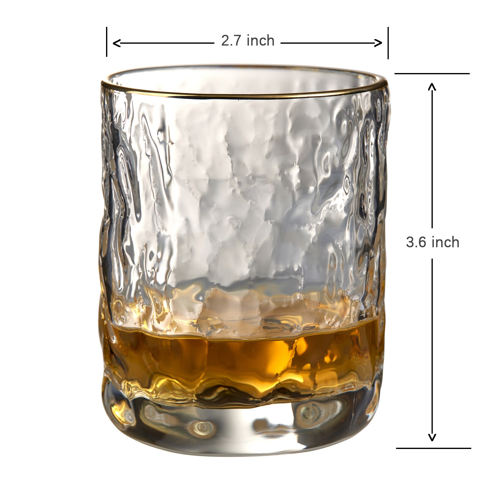 Old Fashioned Glasses, Whiskey Glasses Set of 4, 10 oz Rocks Lowball Bar Glasses For Scotch, Stemless Wine Glass