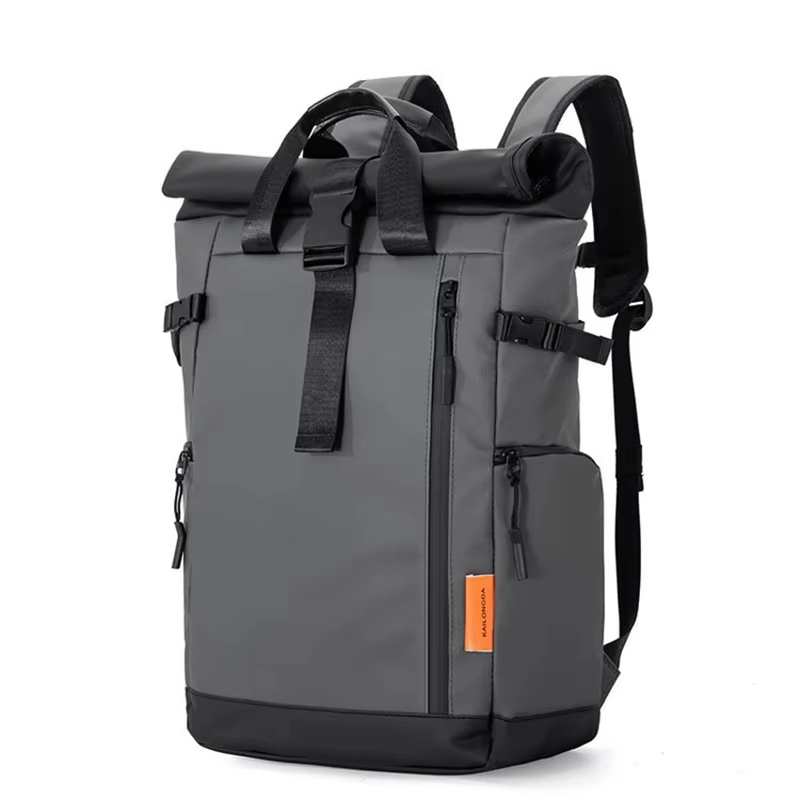 Bolsas de viagem masculinas e femininas, mochilas portáteis para notebook de 15,6 polegadas, bolsas impermeáveis para acampamento ao ar livre, pesca, caminhadas: Cinza claro