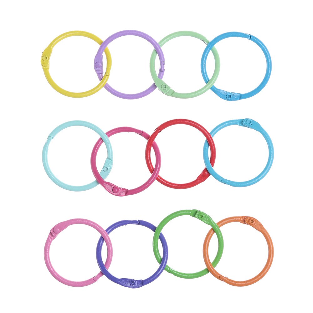 10 sztuk 30mm kolorowy malowany metalowy luźny pierścionek w kształcie liści Notebook pierścień brelok uchwyt brelok oprawianie książek obręcze artykuły do rękodzieła